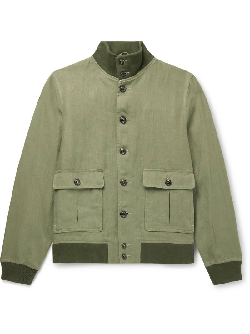 Valstar - Valstarino Linen Bomber Jacket - Men - Green - IT 50 von Valstar