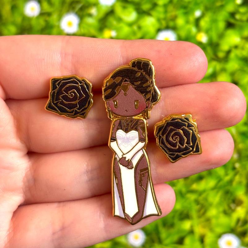Inspiriertes Chibi Mel Emaille Pin Set Mit Rosen von Valtassi
