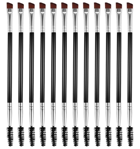 12Pcs Augenbrauen Pinsel, Augenbrauen Bürste 2-in-1 Doppel-Bürste für Wimperntusche & Augenbraue, Make-up Tool für Perfektes Styling von ValueBargain