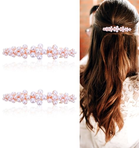 2 Stück Haarspange Perlen, Haarspange Hochzeit Glitzer Kristall Haarspangen, Rose Strass Haarklammer, Elegante Blume Hochzeit Kopfbedeckung, Deko für Frauen und Mädchen 2 Stück Haarspange Perlen, Haarspange Hochzeit Glitzer Kristall Haarspangen, Rose Strass Haarklammer, Elegante Blume Hochzeit Kopfbedeckung, Deko für Frauen und Mädchen von ValueBargain