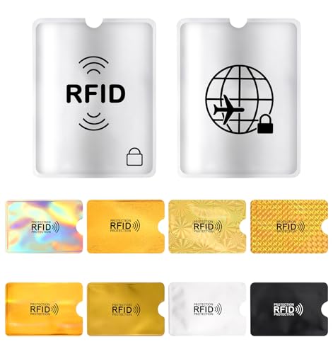 30er Set Kreditkartenhülle RFID Schutz, Kreditkarten Schutzhülle Inklusive 24 Bunte Kreditkartenhülle und 6 Passhülle aus Aluminiumfolie mit Wasserdichtem Design für Kontaktlosen Datenschutz- von ValueBargain