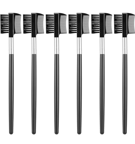 6 Pack Brow Comb, Eyebrow Comb for Women, Eyebrow Brush for Women, Grooming Shaping Brow, Eyelashes Extension, Makeup Beginner (Black) von ValueBargain