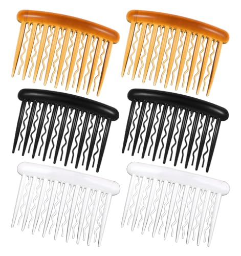 6 Stück Haarkämme Zum Stecken, Kunststoff Steckkamm Haare für French Twist & Hochsteckfrisuren, Seitliche Haarspangen für Frauen, Mädchen von ValueBargain