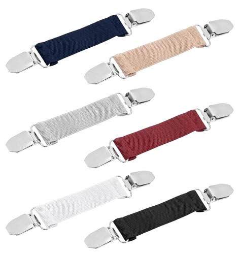 6er Set Clips für Kleidung, Waist Clips Starke Haltekraft, Universell für Röcke/Hemden, Elastisches Band & Metallhaken, 6 Farben – Büro, Party, Reisen von ValueBargain