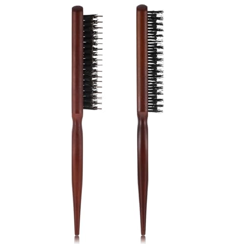 Rückenkämmbürste, glatte Haarbürste mit Rattenschwanz-Griff-Design, für Damen und Herren, feines kurzes Haar-Styling, 2 Stück von ValueBargain