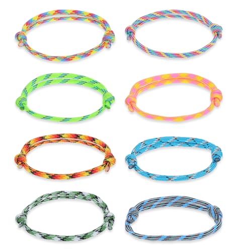ValueBargain 24er Set Freundschaftsarmbänder, Segeltau Armband Damen Verstellbare mit Nylon-Gummi-Geflecht, Wasserdicht & Reißfest für Wassersport, Outdoor und Geschenke von ValueBargain