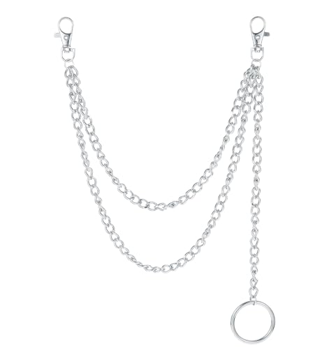 ValueBargain Hosenkette Herren, Hosen Kette mit 3-Schicht Design Edelstahl – Robuster HipHop Gürtelersatz für Jeans und Taschen, 7cm Universallänge mit Hummerverschluss von ValueBargain