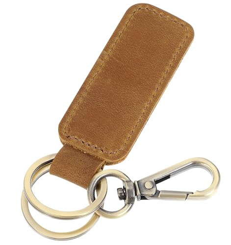 ValueBargain Leder Schlüsselanhänger, Schlüsselanhänger Leder für Auto & Hausschlüssel, Strapazierfähiges Autozubehör mit Gürtelclip, Elegantes Braun für Damen Herren von ValueBargain