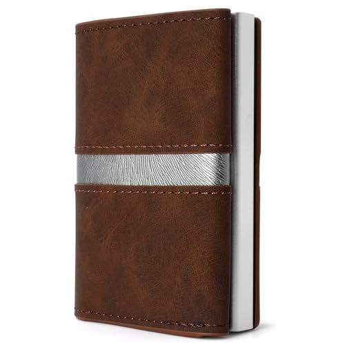 Portmonee Herren – Kleine RFID-Geldbörse mit Magnetfunktion, Slim Wallet mit Kartenetui, Stilvolle Geldbörse für Männer, Brown von Valveric