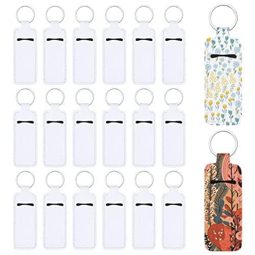 Valyria Sublimationsrohlinge Chapstick & Lippenstift-Halter Schlüsselanhänger – Bulk, Weiß-Rechteck (20 Stück), Small von Valyria