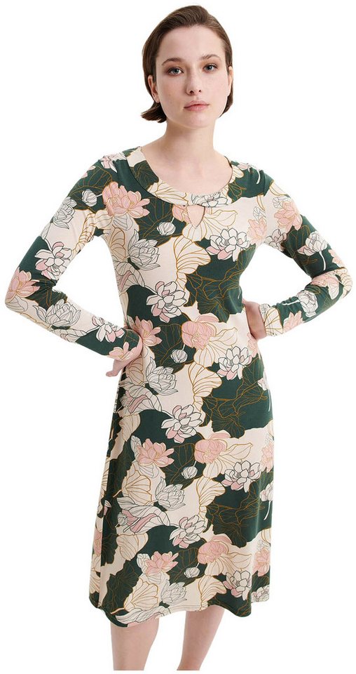 Vamp Nachthemd VAMP lingerie (Set, 1-tlg., 1-teilig) Damen Nachthemd 105cm lang Langarm Nachtwäsche Modal Floral von Vamp