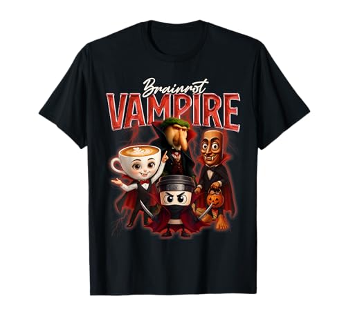AI Generated Halloween Brainrot Kostüm Vampir Kinder Jungen T-Shirt AI Generated Halloween Brainrot Kostüm Vampir Kinder Jungen T-Shirt von Vampire Brainrot 2025 Halloween