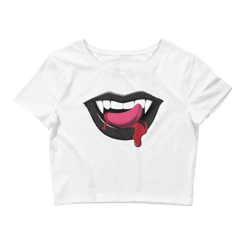 Get Bit Frauen Crop Top - Vampire // Summer Goth Vampiress von Vampirephilia
