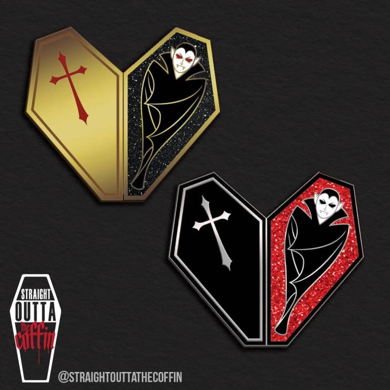 Herz Emaille Pin Gothic Anstecknadel Für Gebrochene Herzen Gruselige Liebe Ästhetik Vampir Nosferatu Geschenk von Vampirephilia