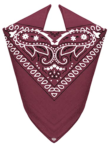 Van Der Rich ® - Bandanas aus 100% Baumwolle Kopftuch für Herren Damen (Bordeaux, One Size) von Van Der Rich