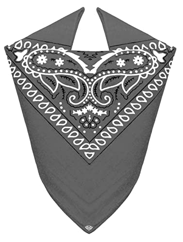 Van Der Rich ® - Bandanas aus 100% Baumwolle Kopftuch für Herren Damen (Grau, One Size) von Van Der Rich