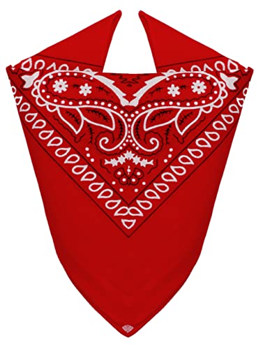 Van Der Rich ® - Bandanas aus 100% Baumwolle Kopftuch für Herren Damen (Rot, One Size) von Van Der Rich