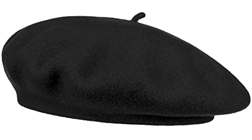 Van Der Rich ® - Baskenmütze (100% Wolle) Französisch Einfarbig - Damen (Schwarz, One Size) von Van Der Rich