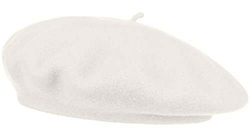 Van Der Rich ® - Baskenmütze Wolle Kind für Einen Maximalen Kopfumfang von 52cm (Creme, One Size) von Van Der Rich