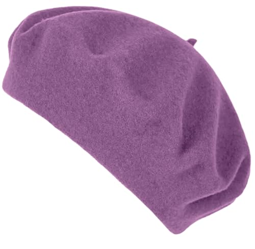 Van Der Rich ® - Französische Klassische Baskenmütze Barett - Damen (Hellmauve, One Size) von Van Der Rich