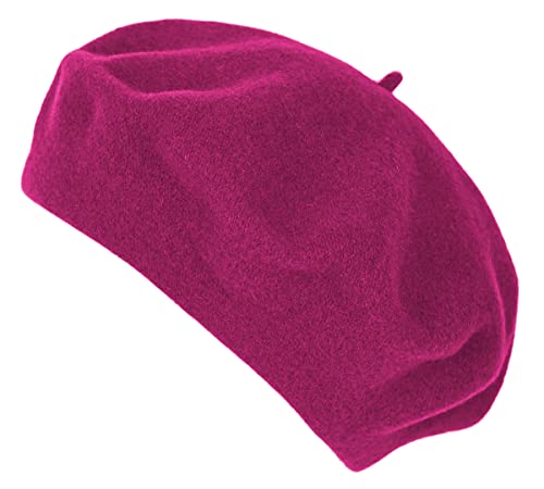 Van Der Rich ® - Französische Klassische Baskenmütze Barett - Damen (Kräftige Fuchsia, One Size) von Van Der Rich