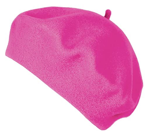 Van Der Rich ® - Französische Klassische Baskenmütze Barett - Damen (Neonfuchsia, One Size) von Van Der Rich