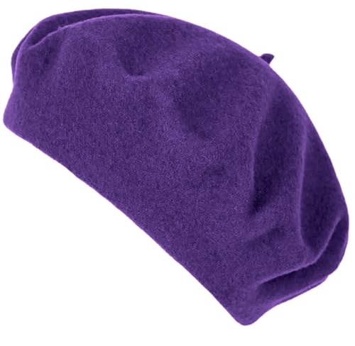 Van Der Rich ® - Französische Klassische Baskenmütze Barett - Damen (Violett, One Size) von Van Der Rich