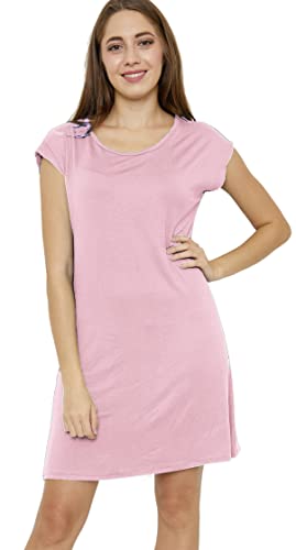 Van Der Rich ® - Kleid aus Leichtem Stoff Knielanges Kleid Lässiges - Damen (Rosa, L-XL) von Van Der Rich