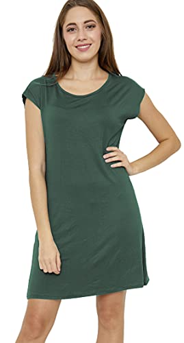 Van Der Rich ® - Kleid aus Leichtem Stoff Knielanges Kleid Lässiges - Damen (Khaki, M-L) von Van Der Rich