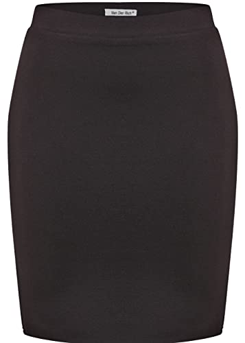 Van Der Rich ® - Kurzer, Enger Rock Gummizug in der Taille - Damen (Schwarz, L-XL) von Van Der Rich