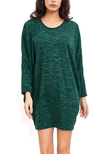 Van Der Rich ® - Longpullover Tunika Kleid im Oversize-Stil Einheitsgröße - Damen (Grün, One Size) von Van Der Rich
