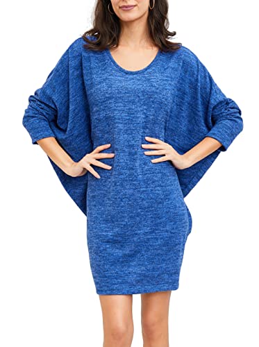 Van Der Rich ® - Longpullover Tunika Kleid im Oversize-Stil Einheitsgröße - Damen (Royalblaue, One Size) von Van Der Rich