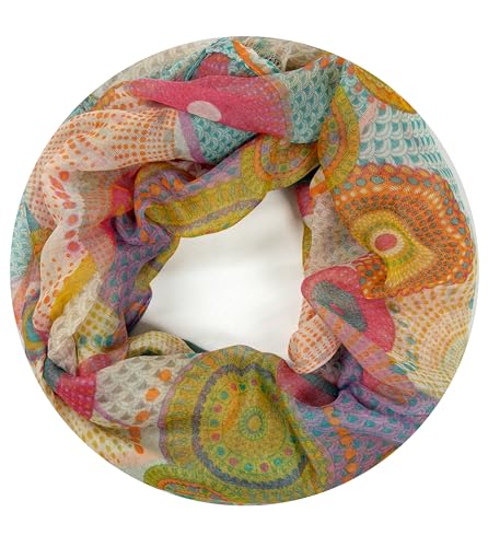 Van Der Rich ® - Loop Schal mit Muster Schlauchschal Halstuch - Damen (2-Rosa) von Van Der Rich