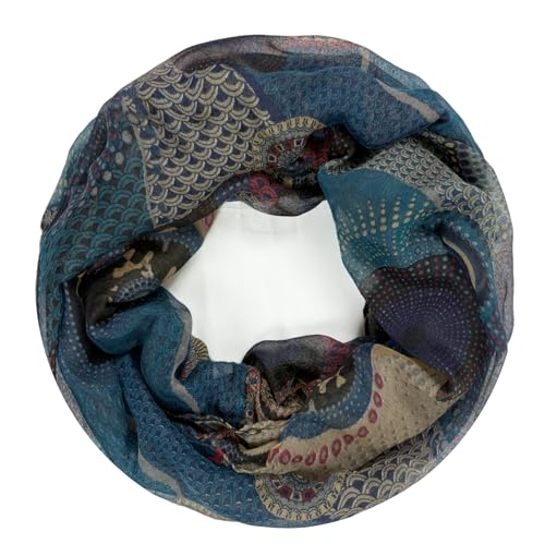 Van Der Rich ® - Loop Schal mit Muster Schlauchschal Halstuch - Damen (29-Ente) von Van Der Rich