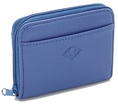 Van Der Rich ® - Minigeldbörse Leder mit Schlüsselanhänger - Damen (Blau) von Van Der Rich