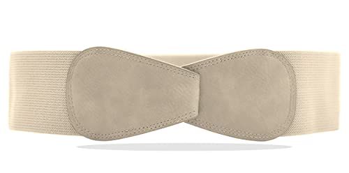 Van Der Rich ® - Obi Gürtel Elastisch Dehnbar Breite 7 cm - Damen (Beige, One Size) von Van Der Rich