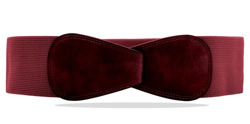 Van Der Rich ® - Obi Gürtel Elastisch Dehnbar Breite 7 cm - Damen (Bordeaux, One Size) von Van Der Rich