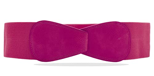 Van Der Rich ® - Obi Gürtel Elastisch Dehnbar Breite 7 cm - Damen (Hellfuchsia, One Size) von Van Der Rich