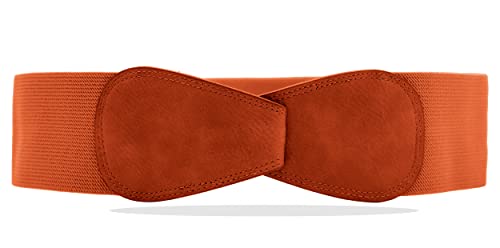 Van Der Rich ® - Obi Gürtel Elastisch Dehnbar Breite 7 cm - Damen (Orange, One Size) von Van Der Rich