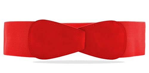 Van Der Rich ® - Obi Gürtel Elastisch Dehnbar Breite 7 cm - Damen (Rot, One Size) von Van Der Rich