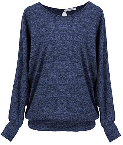 Van Der Rich ® - Oversize-Pullover mit durchlöchertem Rücken - Damen (Pullover Marine, M) von Van Der Rich
