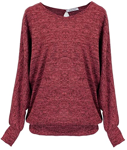 Van Der Rich ® - Oversize-Pullover mit durchlöchertem Rücken - Damen (Pullover Rot, M) von Van Der Rich