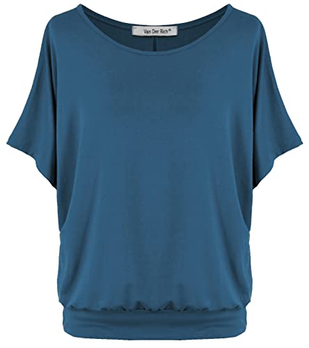 Van Der Rich ® - Oversize T-Shirt mit Fledermausärme - Damen(Denim, M) von Van Der Rich