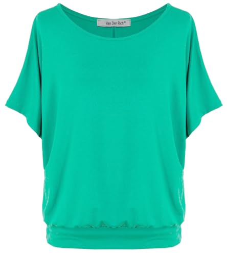 Van Der Rich ® - Oversize T-Shirt mit Fledermausärme - Damen(Grün, M) von Van Der Rich