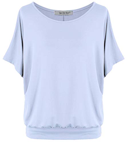 Van Der Rich ® - Oversize T-Shirt mit Fledermausärme - Damen(Hellgrau, M) von Van Der Rich