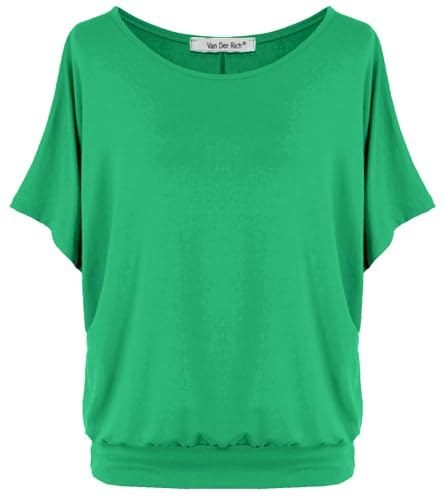 Van Der Rich ® - Oversize T-Shirt mit Fledermausärme - Damen(Smaragdgrün, L) von Van Der Rich