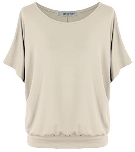 Van Der Rich ® - Oversize T-Shirt mit Fledermausärme - Damen(Beige, XXL) von Van Der Rich