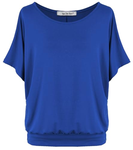 Van Der Rich ® - Oversize T-Shirt mit Fledermausärme - Damen(Elektrisch, M) von Van Der Rich