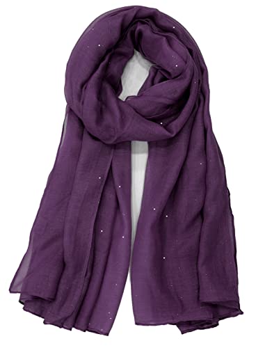 Van Der Rich ® - Pailletten Schal Weiches Halstuch - Damen (Violett, One Size) von Van Der Rich