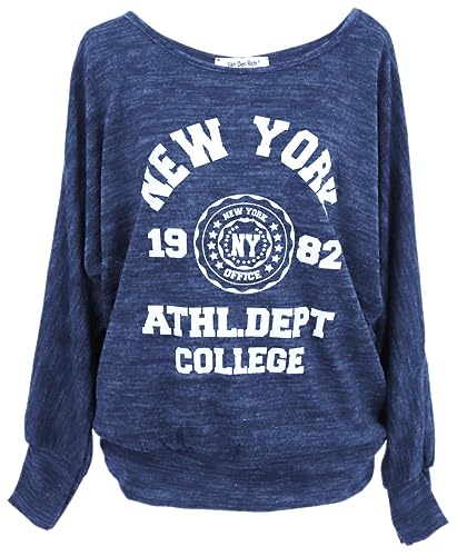 Van Der Rich ® - Pullover Fledermaus-Print Übergroßer - Damen (Pullover Royalblaue, M) von Van Der Rich